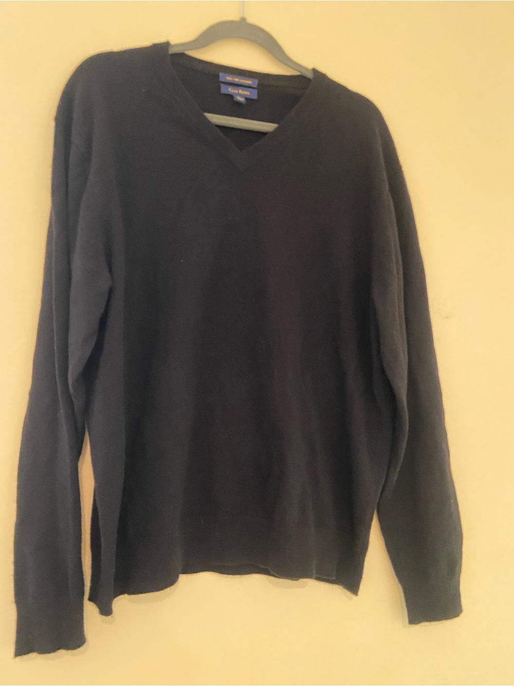 Men's Classic Club Room V-Neck cashmere Sweater - dark gray size L EUC